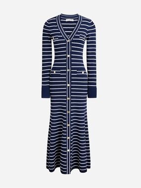 J Crew navy and white stripes sweater dress S